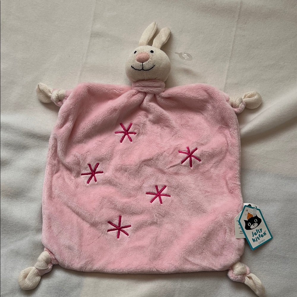 JellyCat kitten Poppet Bunny Soother Blanket Plush Lovey